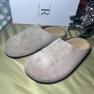 The Row Taupe Suede Loafers
